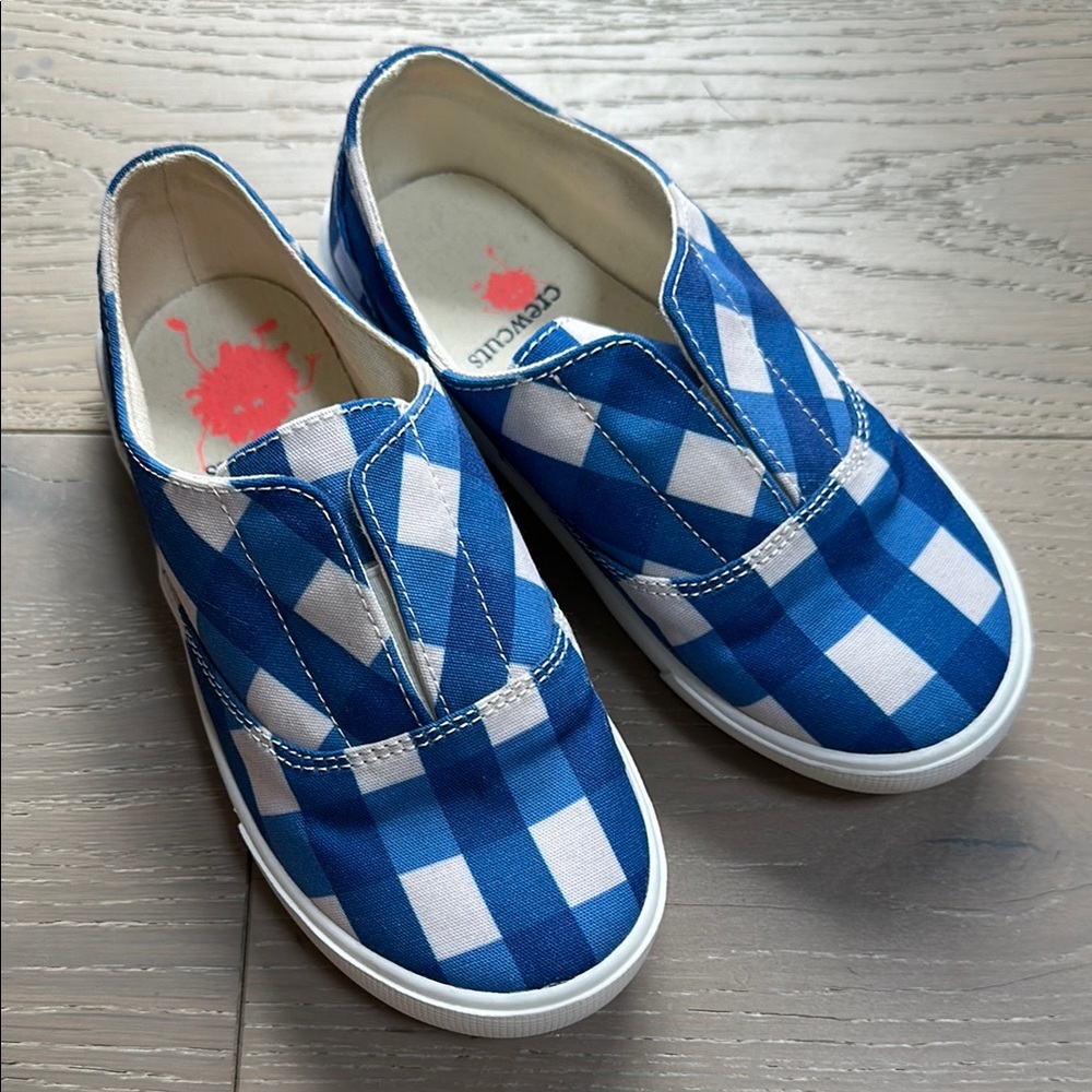 Crewcuts Blue and White Canvas Slip-On Sneakers NEVER WORN